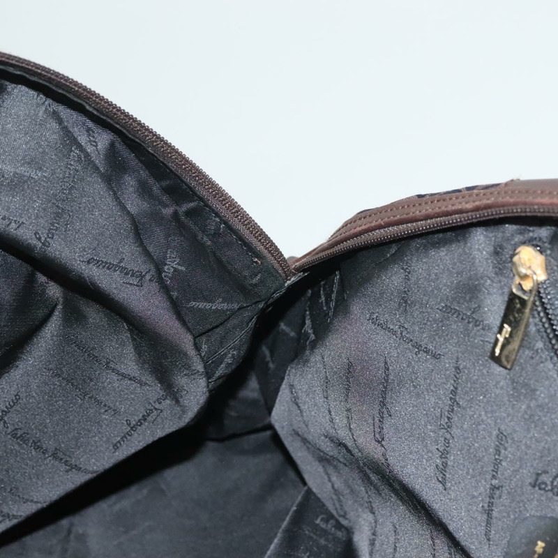 【日本直送】Salvatore Ferragamo Gancini 手提包 帆布 海軍藍 金色 正品 BA3244-18