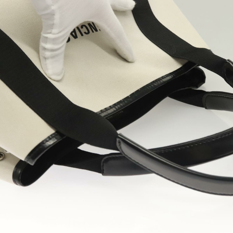 【日本直送】BALENCIAGA Cabas S 手袋 帆布 白色 339933 Auth mr1425-5