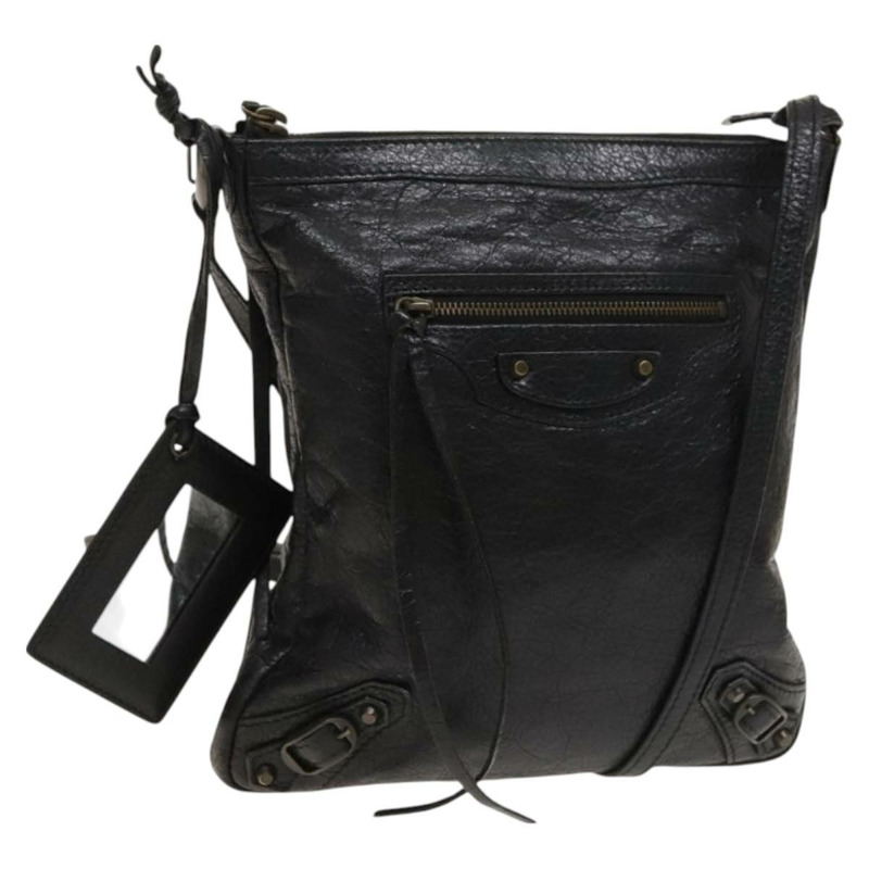 【日本直送】BALENCIAGA City 黑色皮革肩背包 正品 mr1426-0