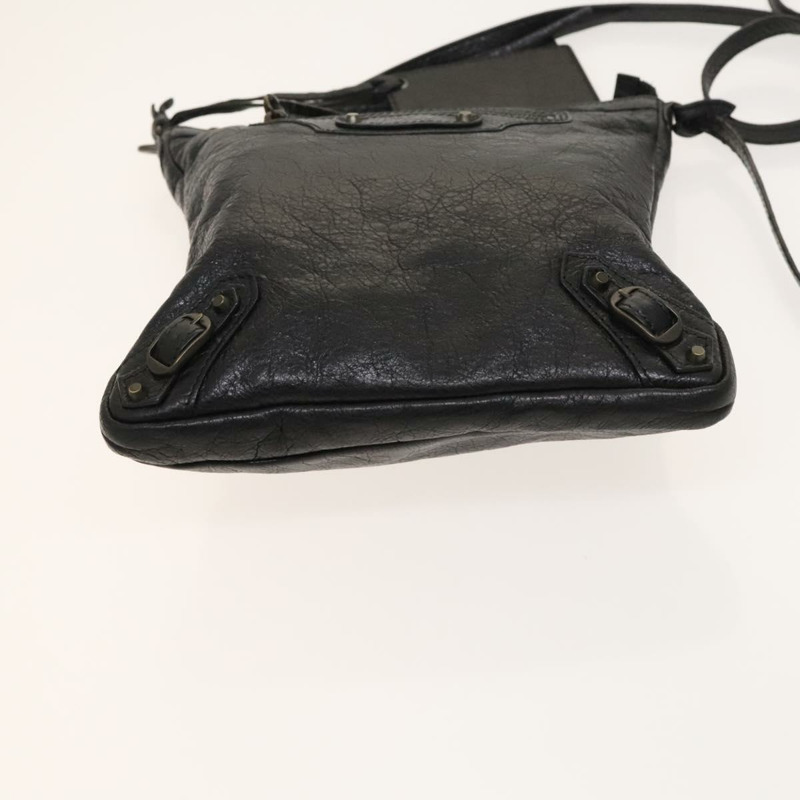 【日本直送】BALENCIAGA City 黑色皮革肩背包 正品 mr1426-4