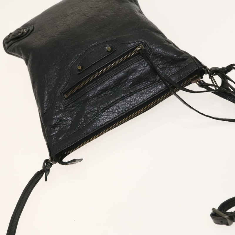 【日本直送】BALENCIAGA City 黑色皮革肩背包 正品 mr1426-5