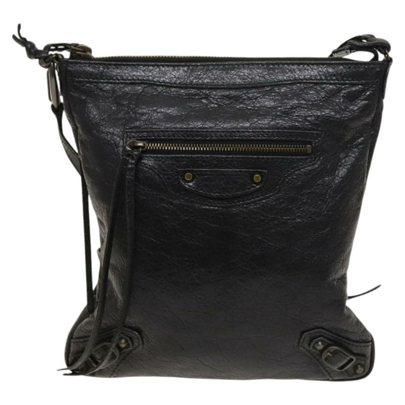 【日本直送】BALENCIAGA City 黑色皮革肩背包 正品 mr1426-12