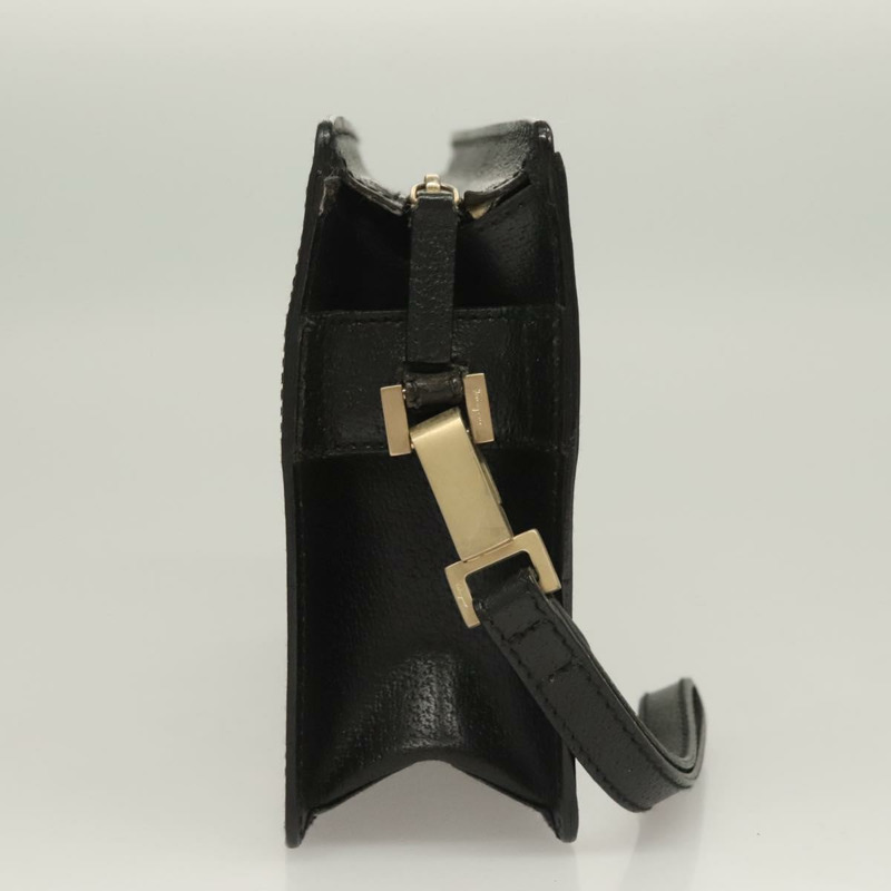 【日本直送】Salvatore Ferragamo 手拿包 皮革 黑色 金色 正品 bs27183-3