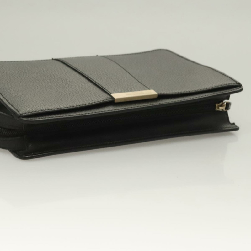 【日本直送】Salvatore Ferragamo 手拿包 皮革 黑色 金色 正品 bs27183-4