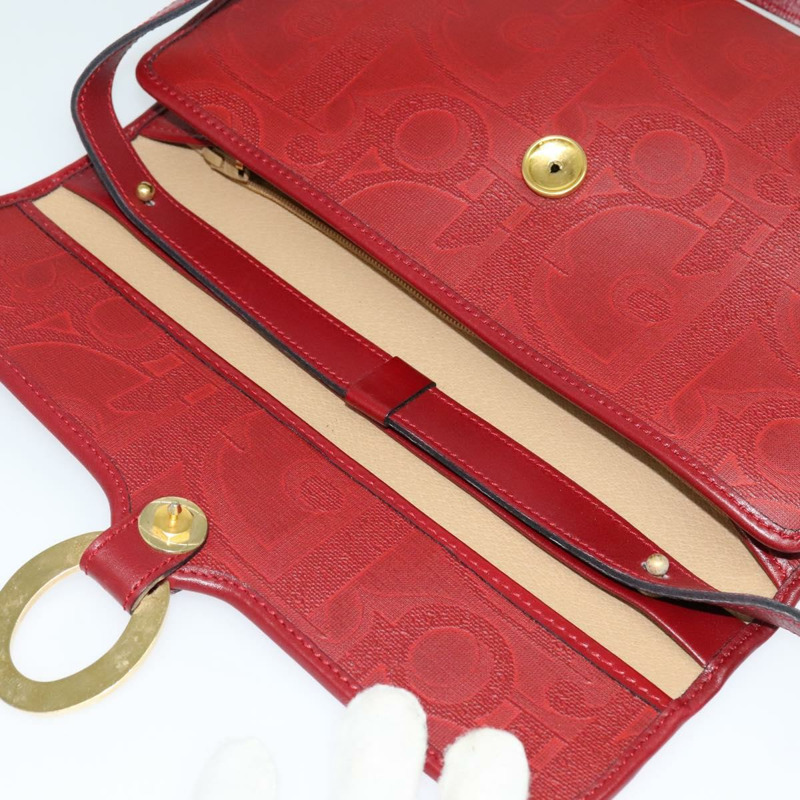 【日本直送】Christian Dior Trotter 帆布肩背包 紅金 正品 BA3450-9