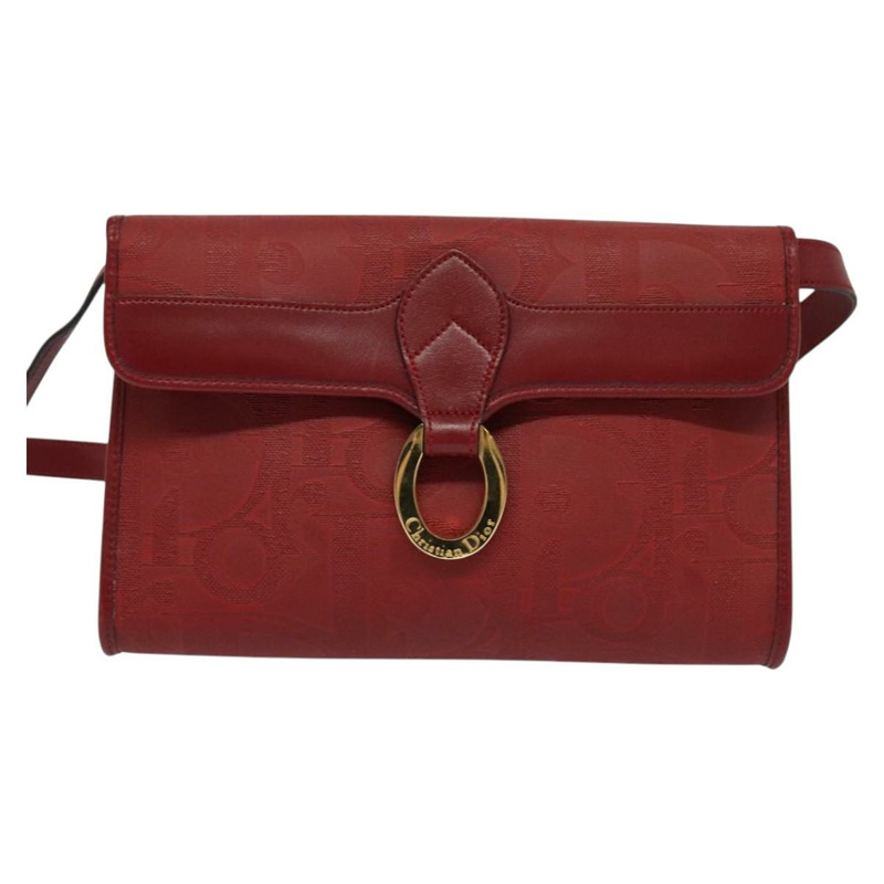 【日本直送】Christian Dior Trotter 帆布肩背包 紅金 正品 BA3450-12