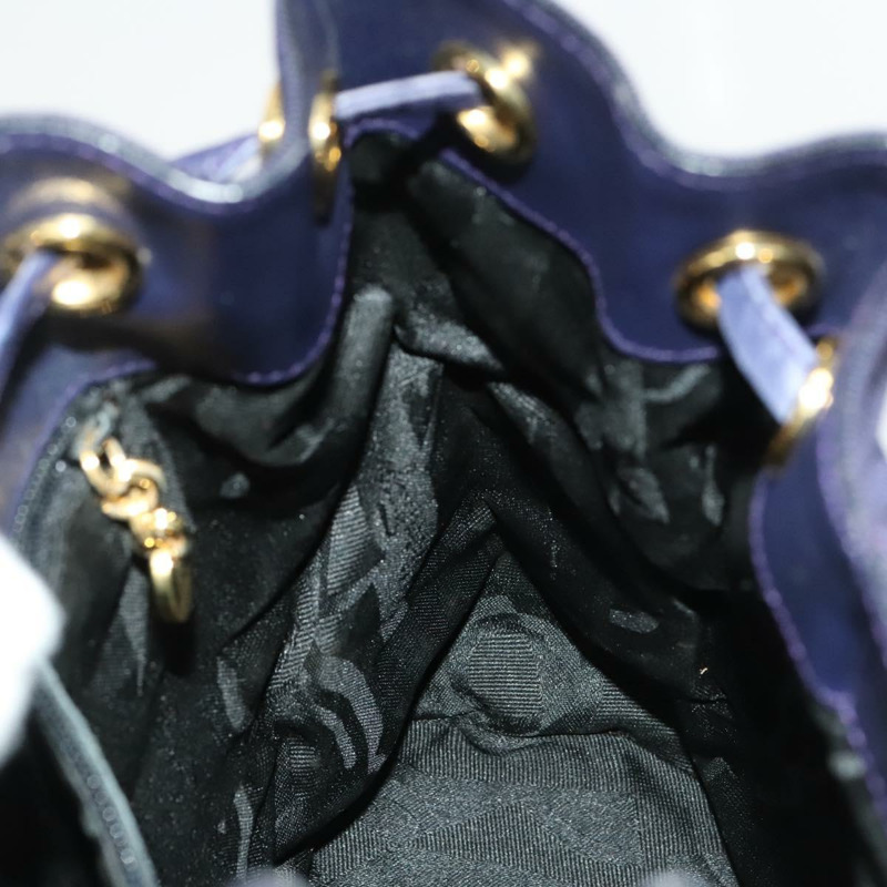 【日本直送】Salvatore Ferragamo Vala 鏈條背包帆布海軍藍金色正品 BA3335-16