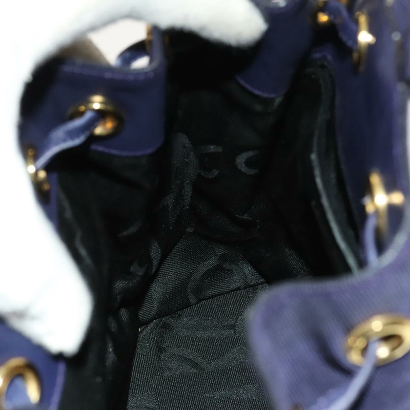 【日本直送】Salvatore Ferragamo Vala 鏈條背包帆布海軍藍金色正品 BA3335-17