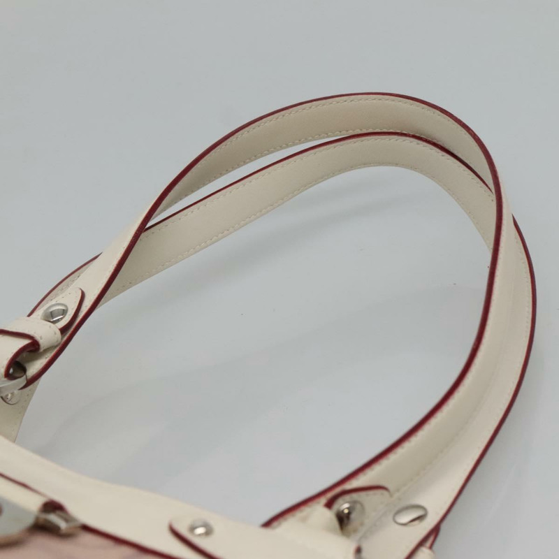 【日本直送】Salvatore Ferragamo Gancini 手袋帆布皮革粉紅銀色正品 BA3467-7
