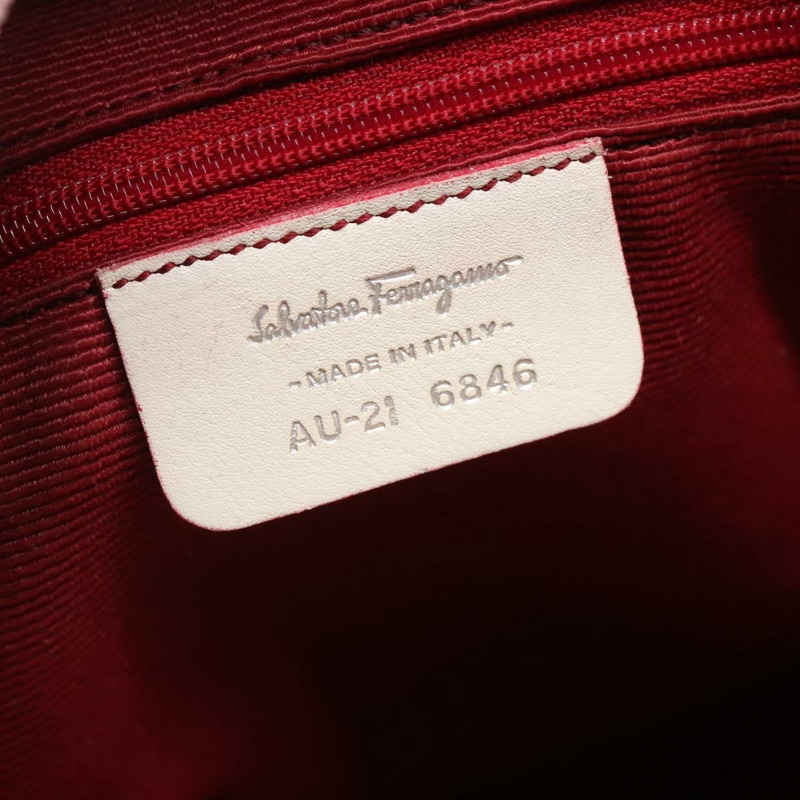 【日本直送】Salvatore Ferragamo Gancini 手袋帆布皮革粉紅銀色正品 BA3467-11