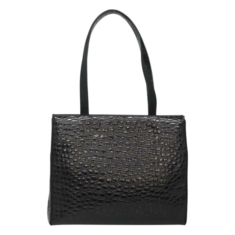 【日本直送】Salvatore Ferragamo Vala 手提包 皮革壓花 黑金色 正品 BA3465-1
