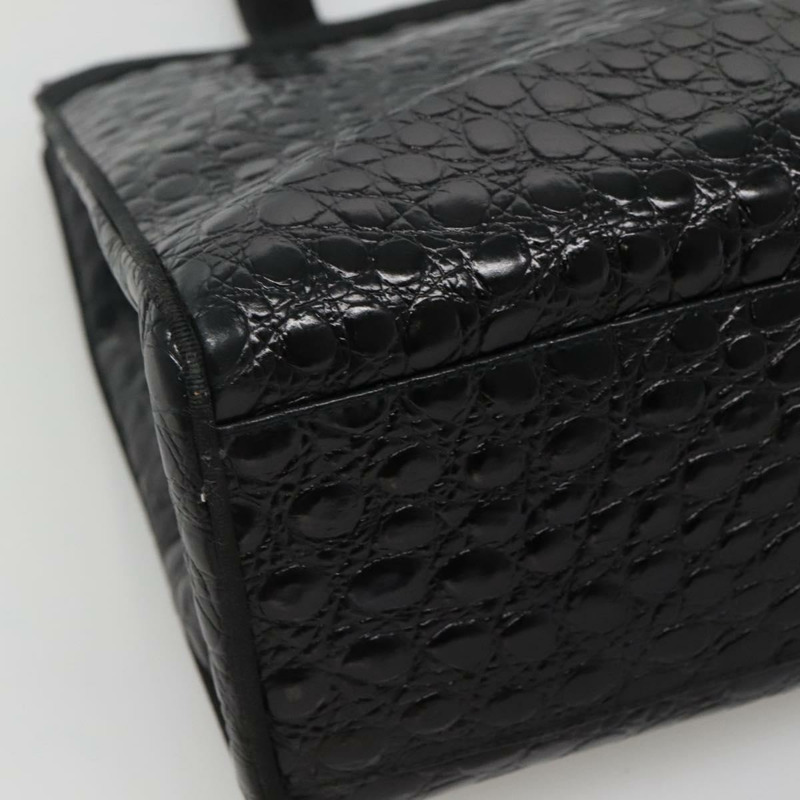 【日本直送】Salvatore Ferragamo Vala 手提包 皮革壓花 黑金色 正品 BA3465-13