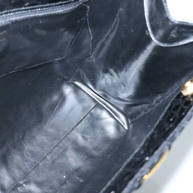 【日本直送】Salvatore Ferragamo Vala 手提包 皮革壓花 黑金色 正品 BA3465-16