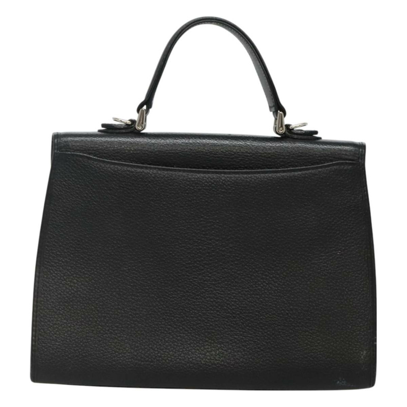 【日本直送】Burberry 手提包 皮革 黑色 銀色 正品 BA3309-1