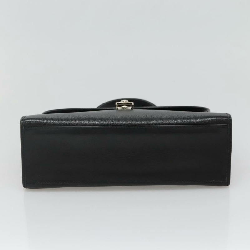 【日本直送】Burberry 手提包 皮革 黑色 銀色 正品 BA3309-4