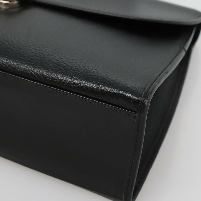 【日本直送】Burberry 手提包 皮革 黑色 銀色 正品 BA3309-8