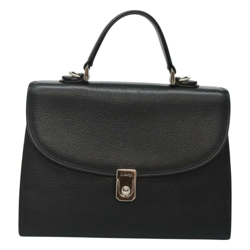 【日本直送】Burberry 手提包 皮革 黑色 銀色 正品 BA3309-12