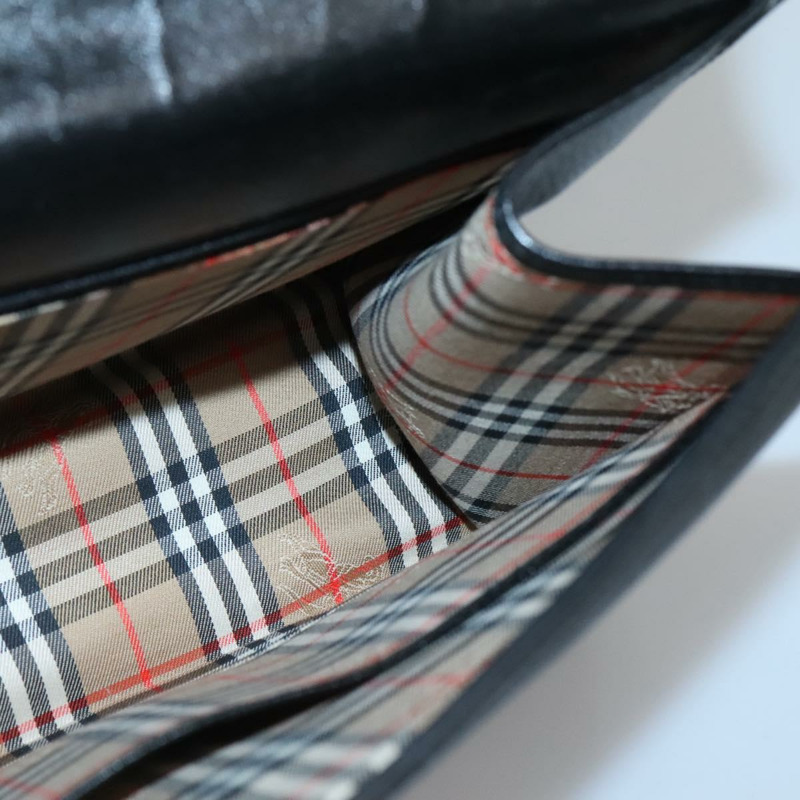 【日本直送】Burberry 手提包 皮革 黑色 銀色 正品 BA3309-16