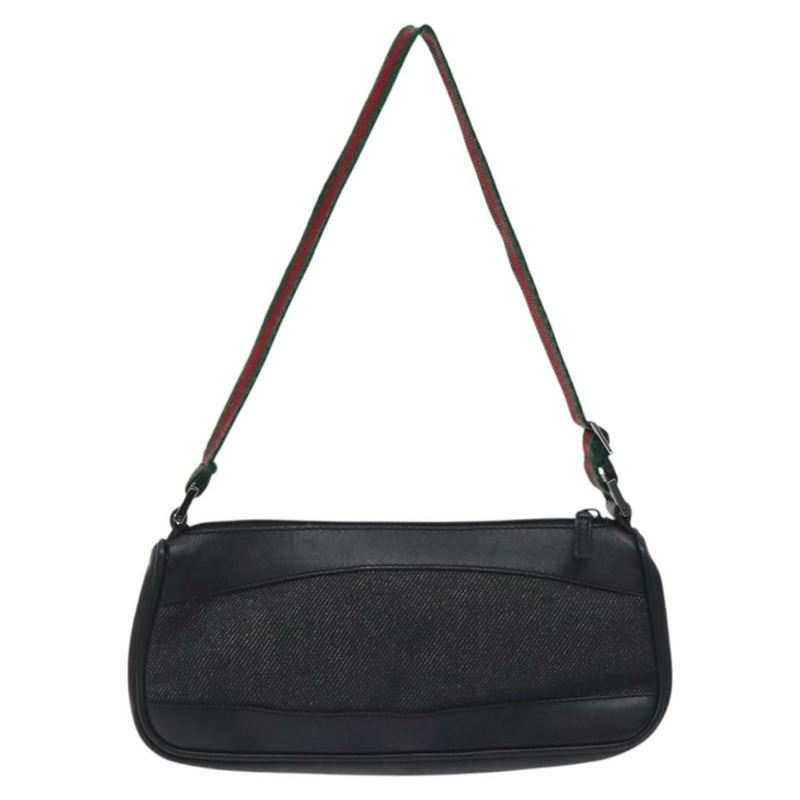 【日本直送】GUCCI Web Sherry Line 配件包 帆布 紅黑配色 92820 正品 BA3614-1