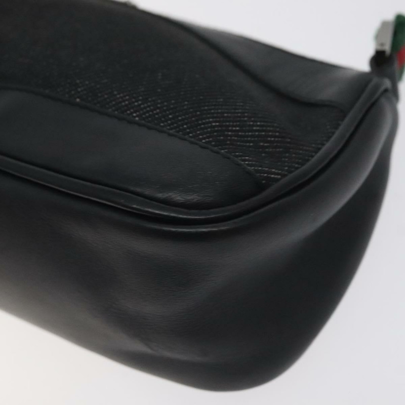 【日本直送】GUCCI Web Sherry Line 配件包 帆布 紅黑配色 92820 正品 BA3614-8