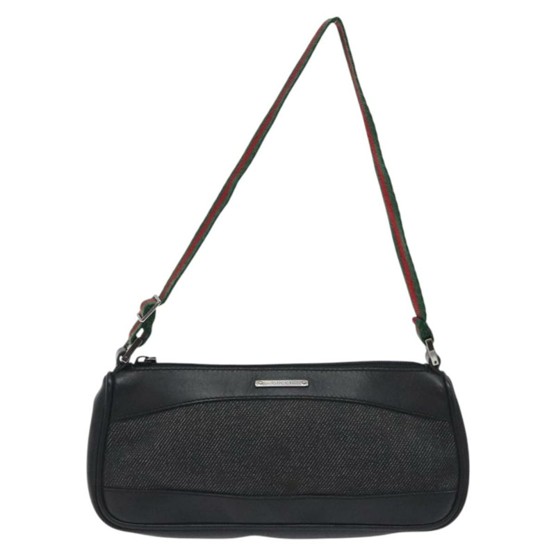 【日本直送】GUCCI Web Sherry Line 配件包 帆布 紅黑配色 92820 正品 BA3614-12