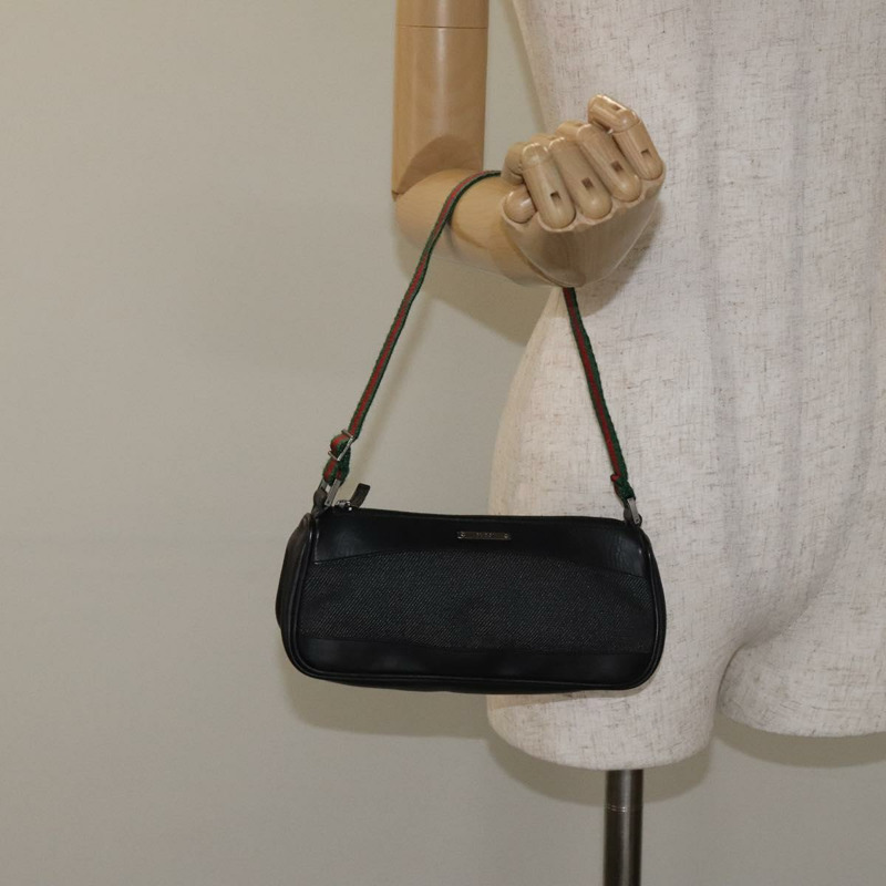 【日本直送】GUCCI Web Sherry Line 配件包 帆布 紅黑配色 92820 正品 BA3614-20