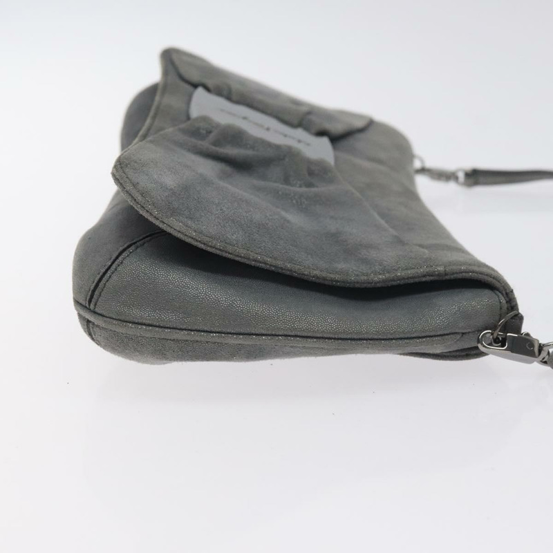 【日本直送】Salvatore Ferragamo Vala 單肩包 麂皮 灰色 銀色 正品 BA3518-2