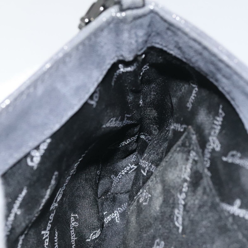 【日本直送】Salvatore Ferragamo Vala 單肩包 麂皮 灰色 銀色 正品 BA3518-17