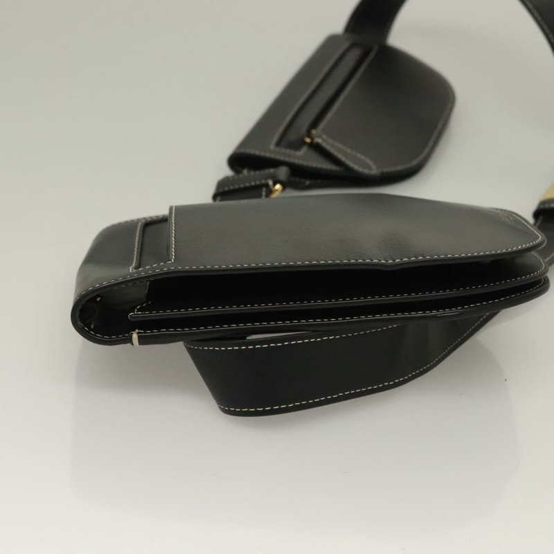 【日本直送】BURBERRY 腰包 皮革 黑色 金色 正品 bs27391-2