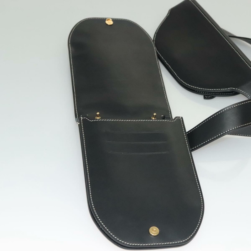 【日本直送】BURBERRY 腰包 皮革 黑色 金色 正品 bs27391-8