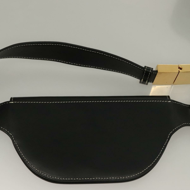 【日本直送】BURBERRY 腰包 皮革 黑色 金色 正品 bs27391-20