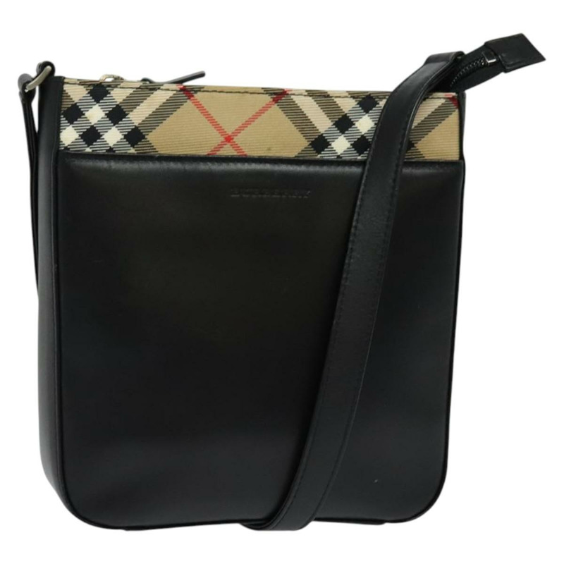【日本直送】BURBERRY 黑色銀色皮革單肩包 正品 BA3661-0