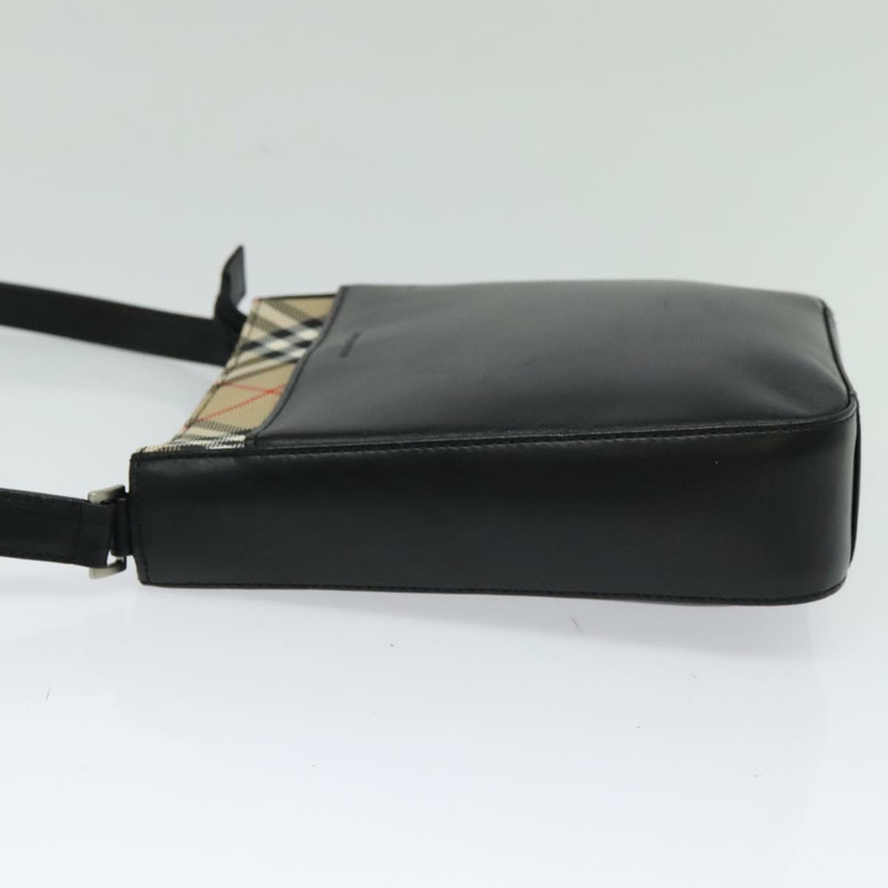 【日本直送】BURBERRY 黑色銀色皮革單肩包 正品 BA3661-2