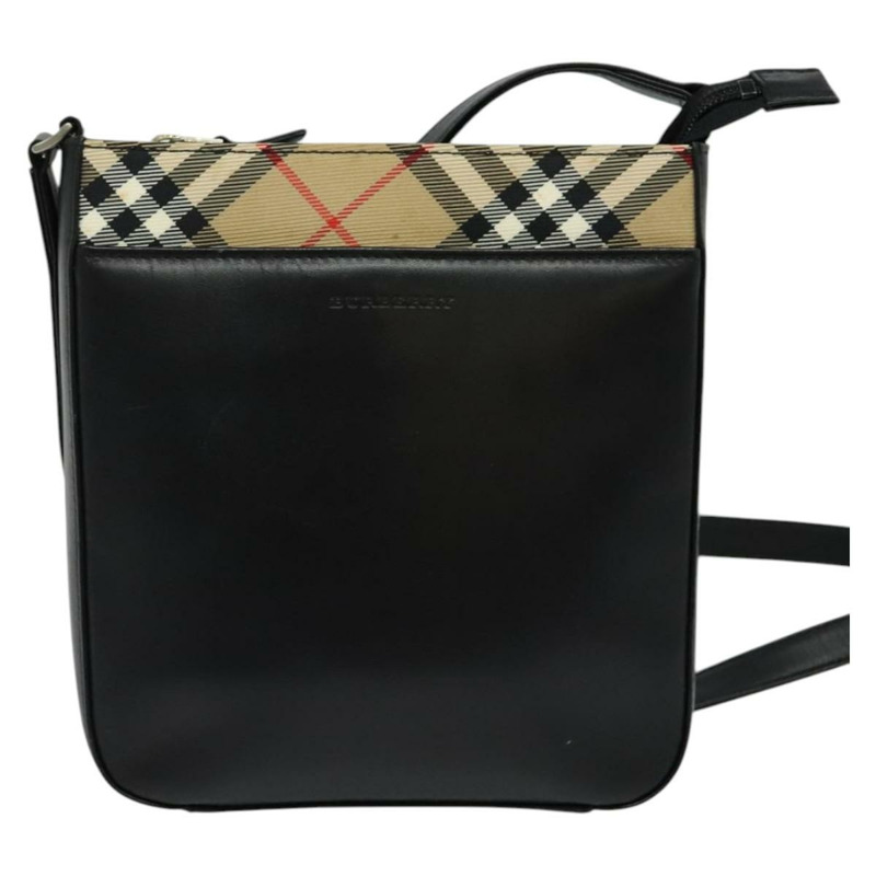 【日本直送】BURBERRY 黑色銀色皮革單肩包 正品 BA3661-12