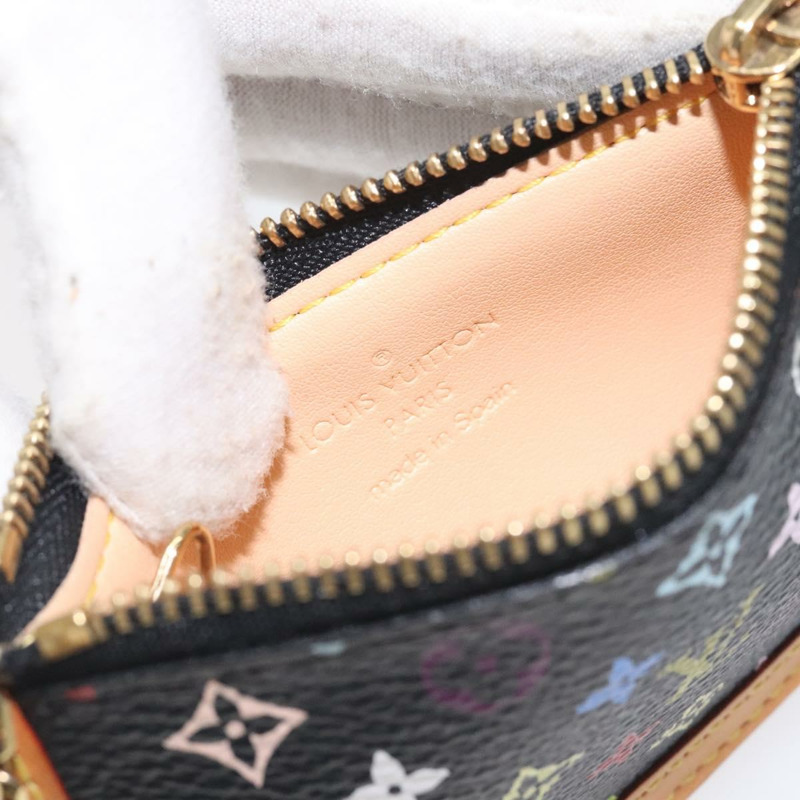 【日本直送】路易威登 Multicolor Pochette Cles 零錢包 黑色 M13664 LV Auth yk18688V-16