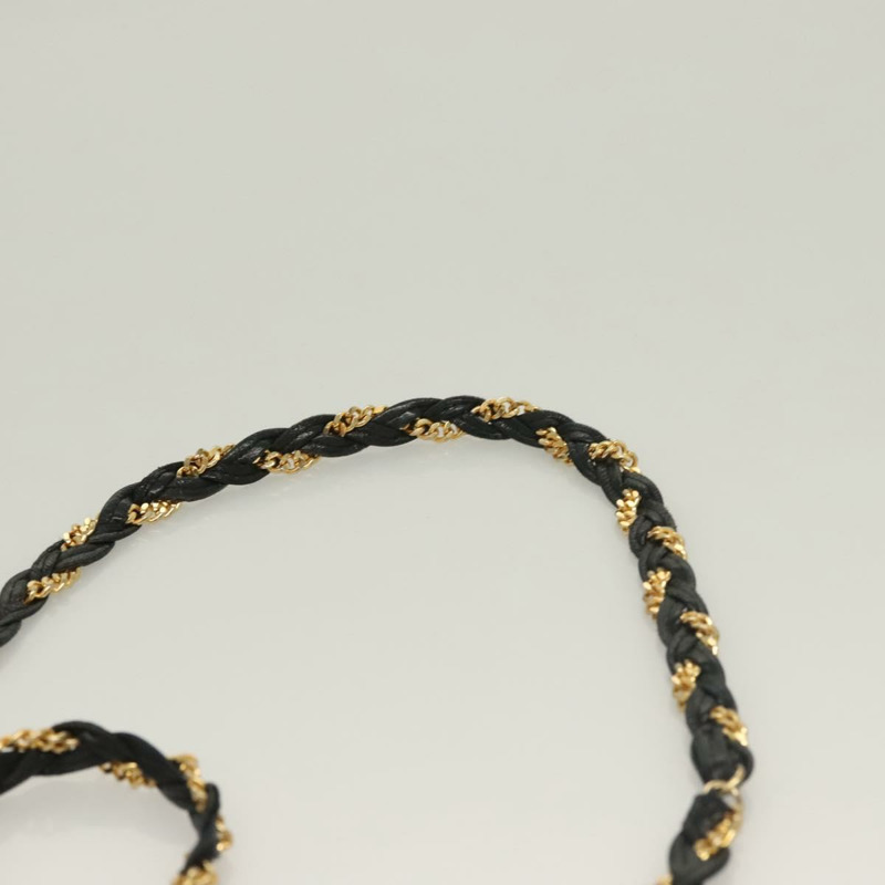 【日本直送】BALLY 絎縫鏈條單肩包 皮革 黑金 正品 BA3955-7