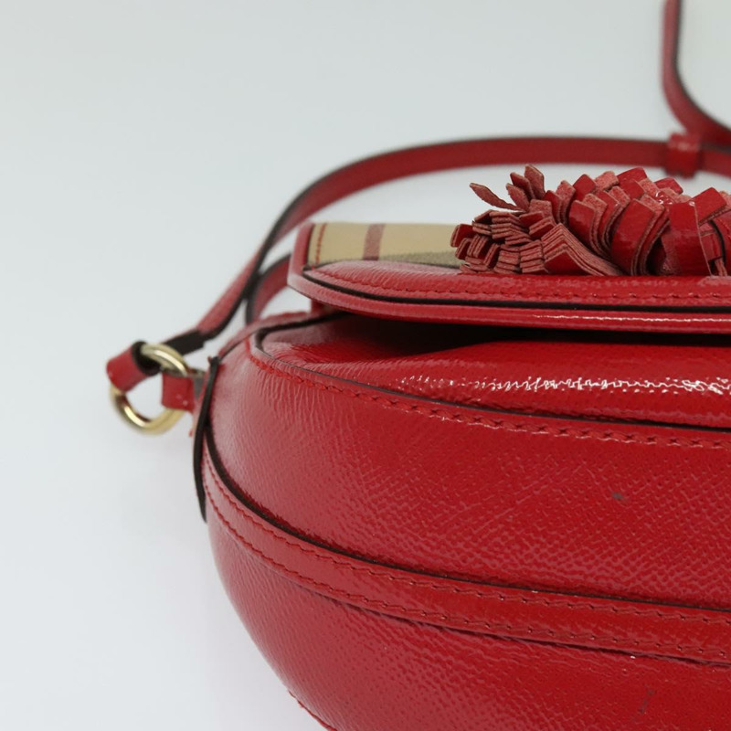 【日本直送】BURBERRY Nova 格紋肩背包 PVC 米色 紅金色 正品 PP798-8