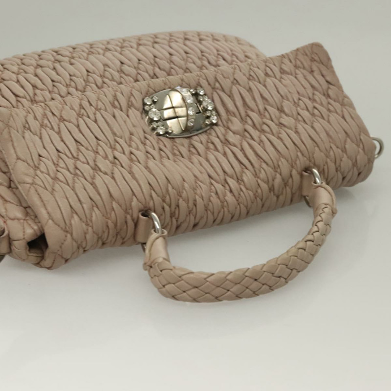 【日本直送】Miu Miu Matelasse 手袋 皮革 2 款可選 粉紅色 銀色 正品 PP781-5