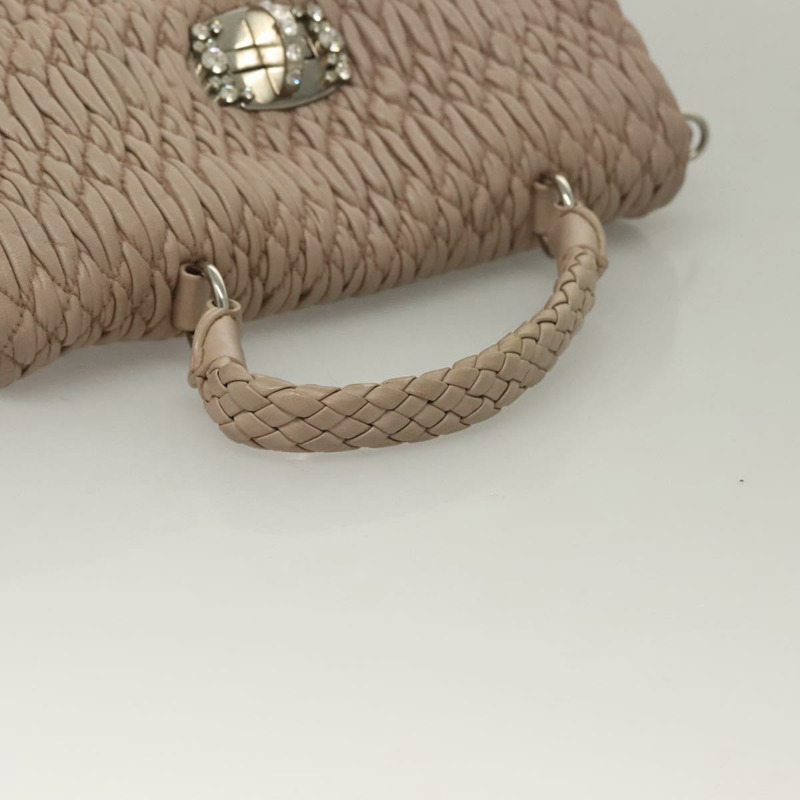 【日本直送】Miu Miu Matelasse 手袋 皮革 2 款可選 粉紅色 銀色 正品 PP781-6