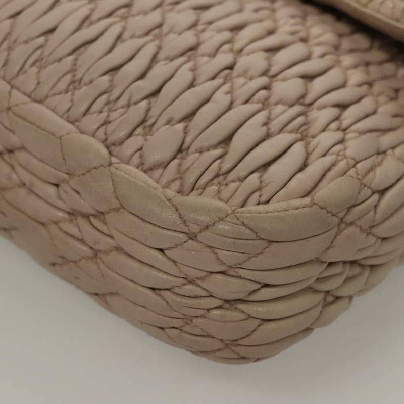 【日本直送】Miu Miu Matelasse 手袋 皮革 2 款可選 粉紅色 銀色 正品 PP781-14