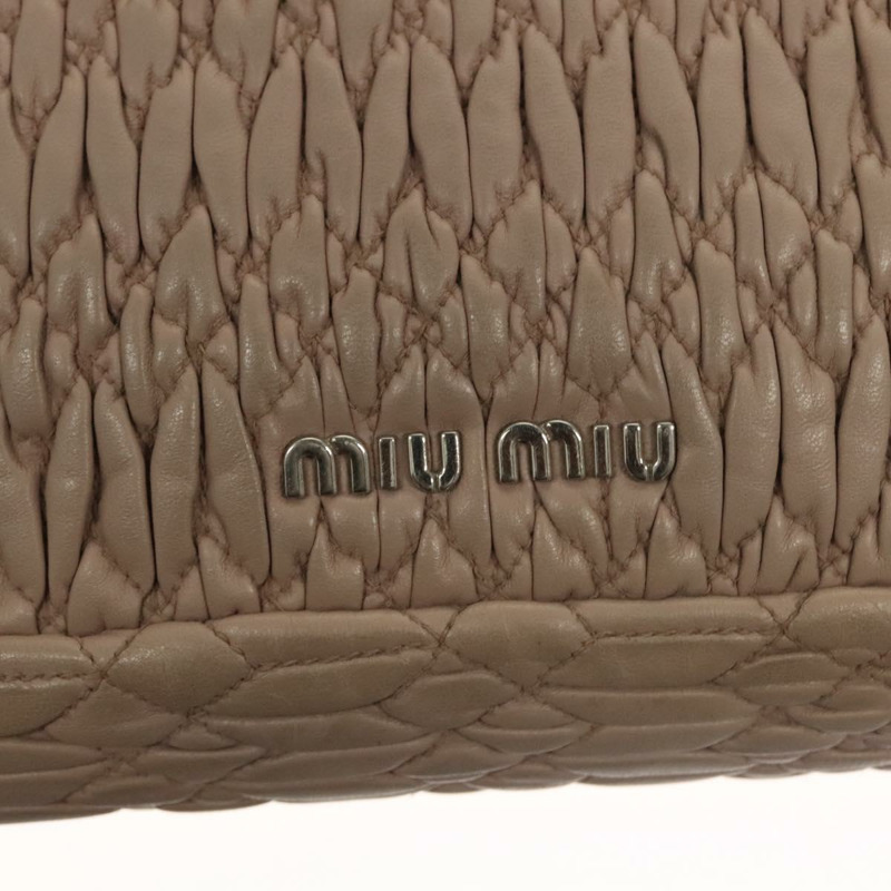 【日本直送】Miu Miu Matelasse 手袋 皮革 2 款可選 粉紅色 銀色 正品 PP781-17