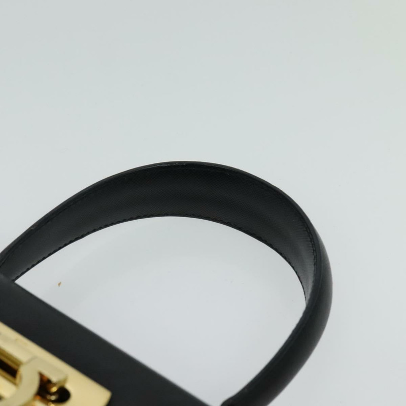 【日本直送】Salvatore Ferragamo Gancini 手提包 皮革 2way 黑色 金色 Auth ep9613-13