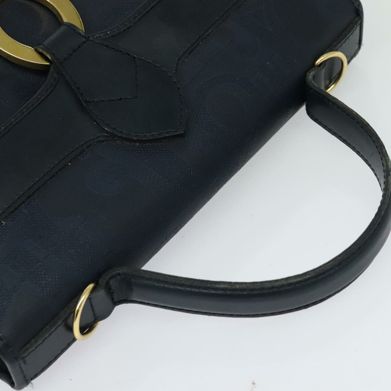 【日本直送】克里斯汀迪奧 Trotter 帆布手提包 PVC 皮革 2 向金色海軍藍 正品 mr1465-5
