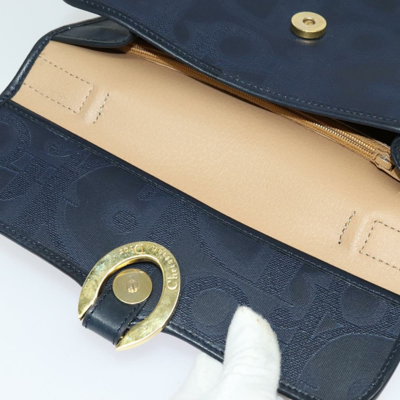 【日本直送】克里斯汀迪奧 Trotter 帆布手提包 PVC 皮革 2 向金色海軍藍 正品 mr1465-9
