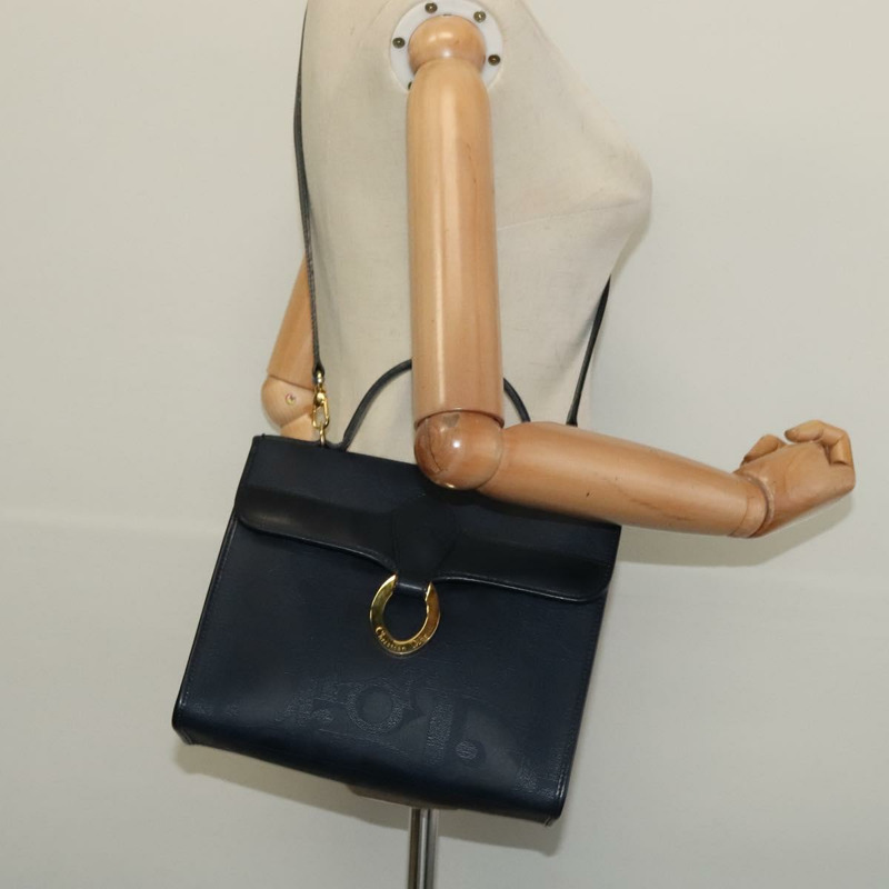 【日本直送】克里斯汀迪奧 Trotter 帆布手提包 PVC 皮革 2 向金色海軍藍 正品 mr1465-21