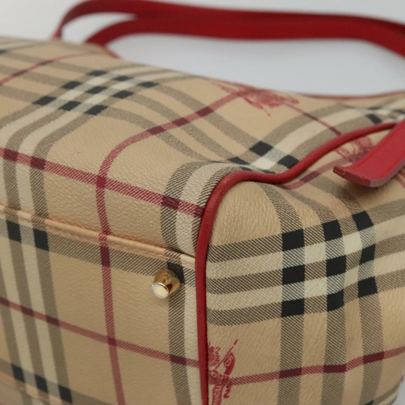 【日本直送】BURBERRY Nova 格紋肩背包 PVC 米色 金色 正品 133163-8