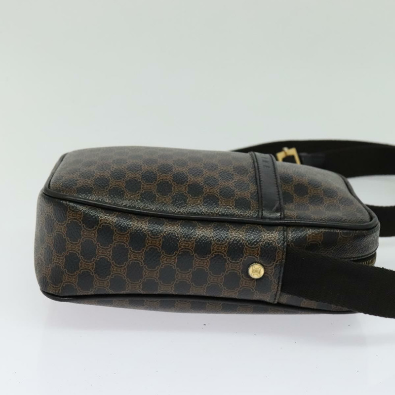 【日本直送】CELINE Macadam 帆布肩背包 PVC 皮革 黑金色 正品 ki5807-3