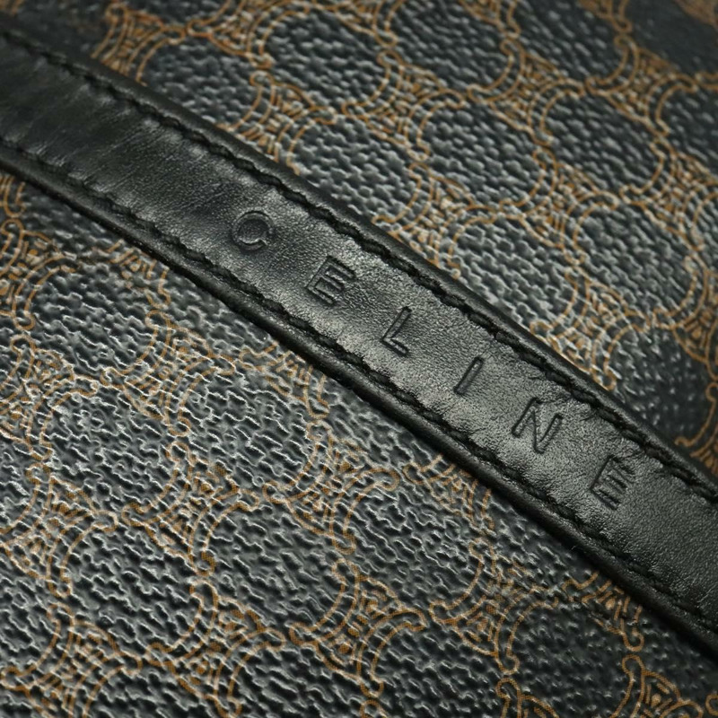 【日本直送】CELINE Macadam 帆布肩背包 PVC 皮革 黑金色 正品 ki5807-16