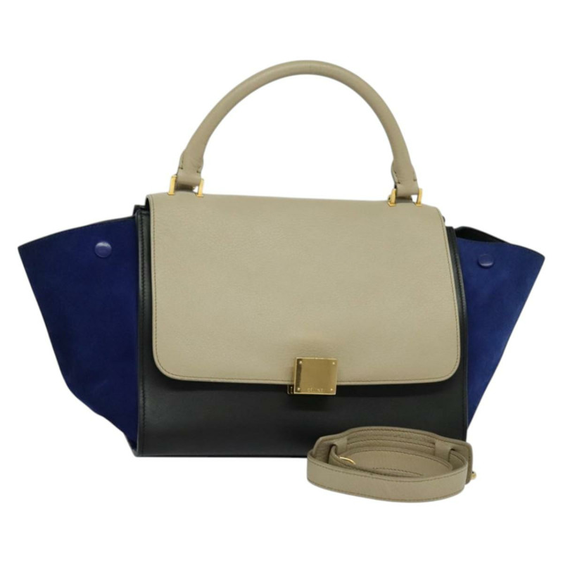 【日本直送】CELINE Trapeze 手提包 皮革 2 款可選 米色 金色 正品 BA4167-0