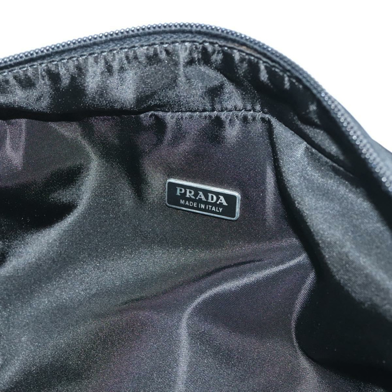 【日本直送】PRADA 手拿包 尼龍皮革 黑銀色 正品 ki5843-9